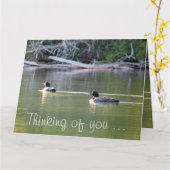 Loons op het water kaart (Gele Bloem)