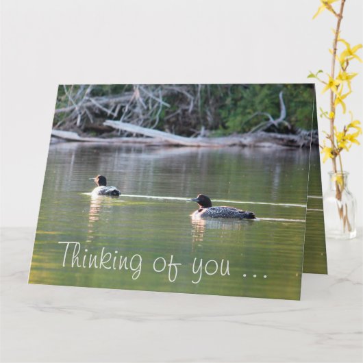 Loons op het water kaart (Gele Bloem)