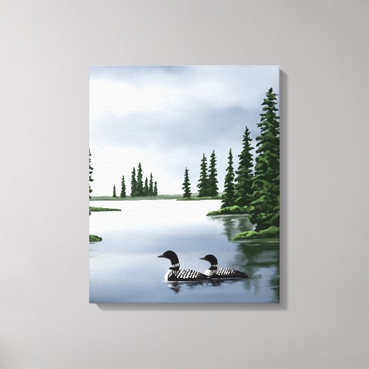 Loons op watercanvas afdrukken (Voorkant)