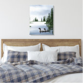 Loons op watercanvas afdrukken (Insitu (Slaapkamer))