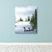 Loons op watercanvas afdrukken (Insitu (Houten vloer))