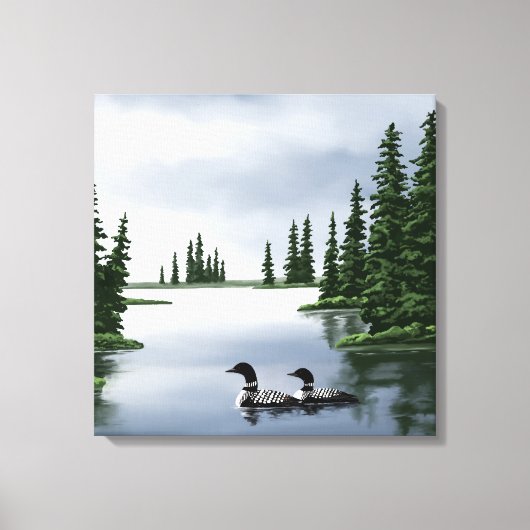 Loons op watercanvas afdrukken (Voorkant)
