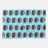 Loons Paar Zonsondergang Blauw Theedoek (Horizontaal)