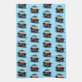 Loons Paar Zonsondergang Blauw Theedoek (Verticaal)