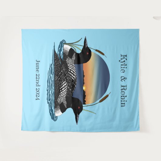 Loons Sunset Bleu Wandkleed (Voorkant (horizontaal))