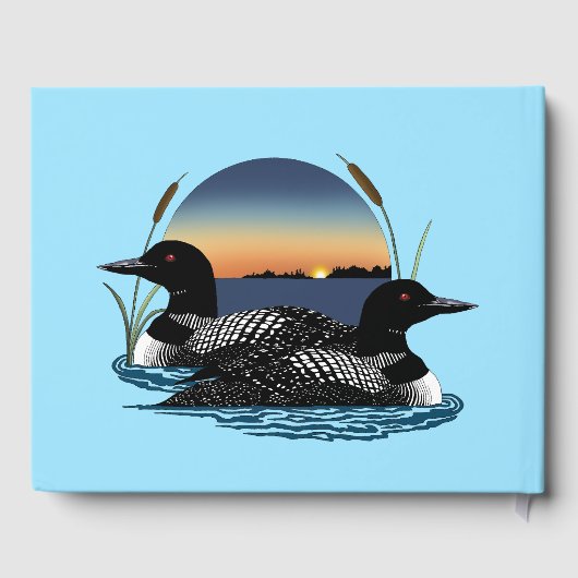 Loons Sunset Blue Gastenboek (Achterkant)