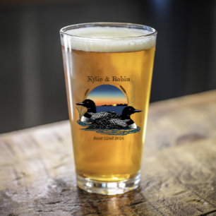 Loons Sunset Blue Glas