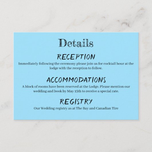 Loons Sunset Blue Informatiekaartje (Voorkant)