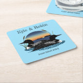 Loons Sunset Blue Kartonnen Onderzetters (Schuin)