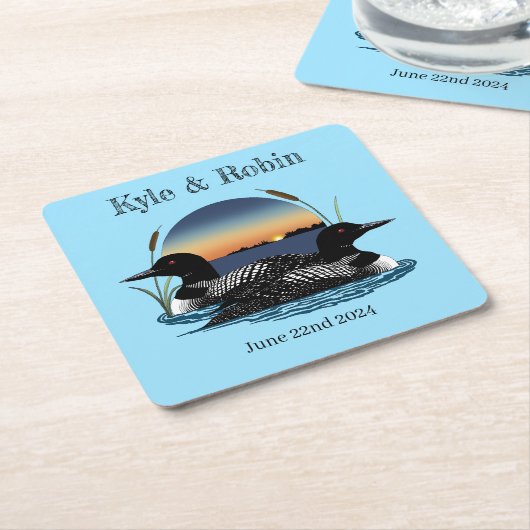 Loons Sunset Blue Kartonnen Onderzetters (Schuin)