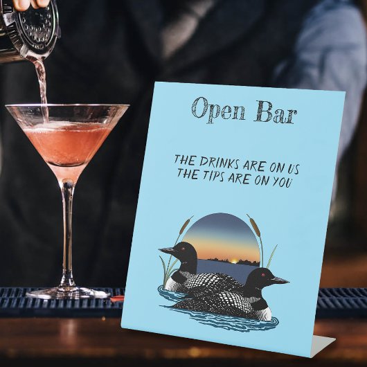 Loons Sunset Blue Open Bar Reclamebord Met Voetstuk