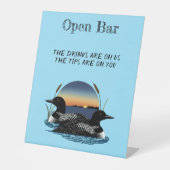 Loons Sunset Blue Open Bar Reclamebord Met Voetstuk (Voorkant)