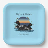 Loons Sunset Blue Papieren Bordje (Voorkant)