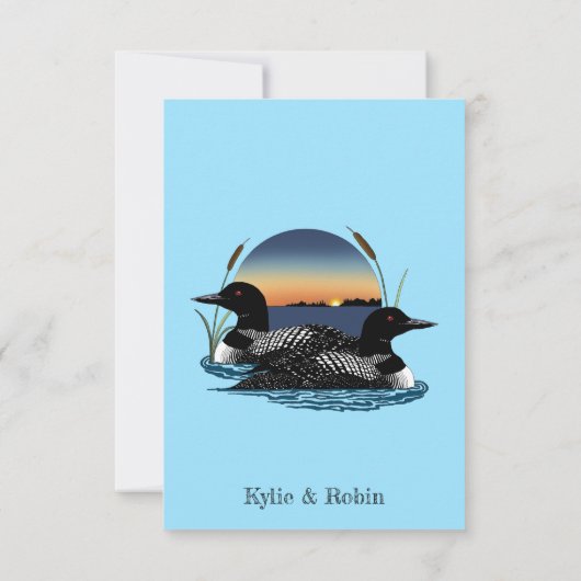 Loons Sunset Blue RSVP Kaartje (Achterkant)