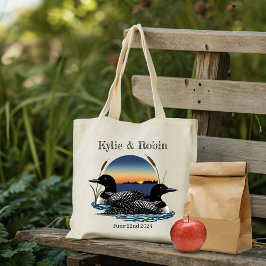 Loons Sunset Blue Tote Bag