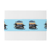 Loons Sunset Blue Uitnodigingen Wikkel (Achterkant Voorbeeld)
