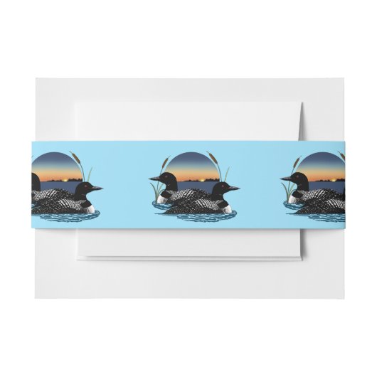 Loons Sunset Blue Uitnodigingen Wikkel (Voorkant Voorbeeld)