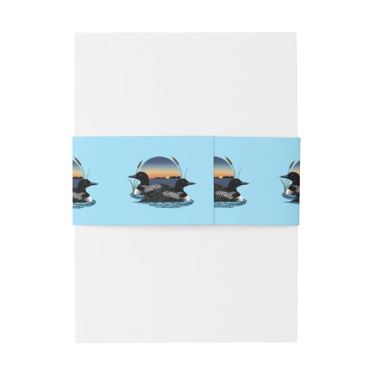 Loons Sunset Blue Uitnodigingen Wikkel (Achterkant Voorbeeld)