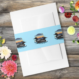 Loons Sunset Blue Uitnodigingen Wikkel