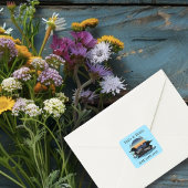 Loons Sunset Blue Vierkante Sticker