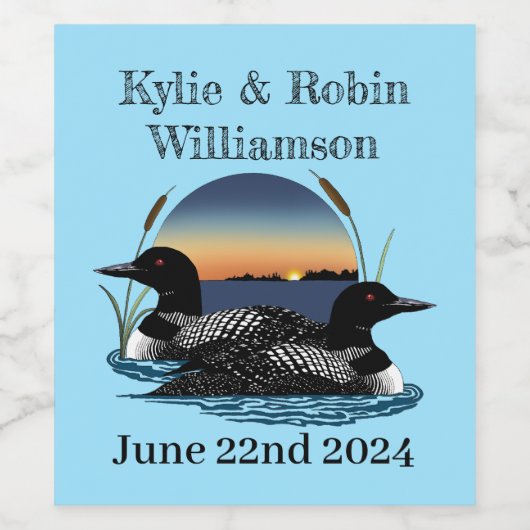 Loons Sunset Blue Wijn Etiket (Enkel label)