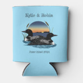 Loons Zonsondergang Blauw Bruiloft Blikjeskoeler (Voorkant)