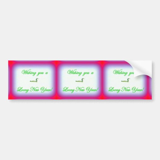 loony new year wenst bumpersticker (Voorkant)