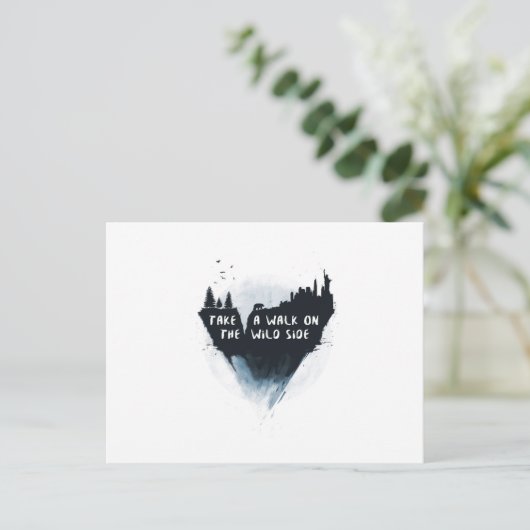 Loop aan de wilde kant briefkaart (Staand voorkant)