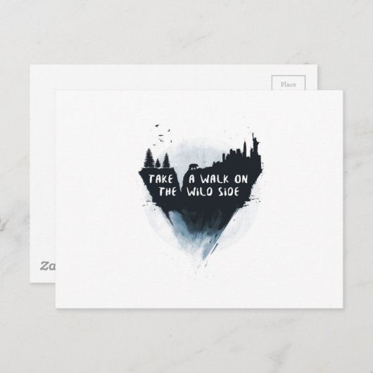 Loop aan de wilde kant briefkaart (Voorkant / Achterkant)