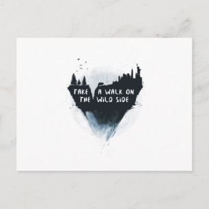 Loop aan de wilde kant briefkaart