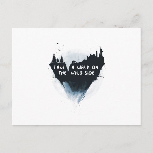 Loop aan de wilde kant briefkaart (Voorkant)