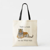 Loop aan de Wilde Side Tiger Tote Bag (Achterkant)