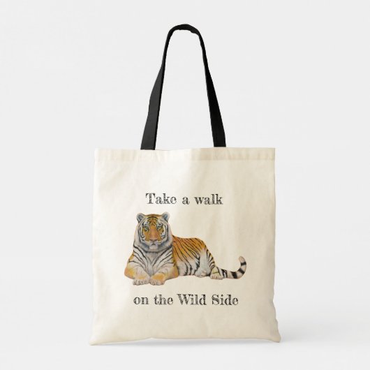 Loop aan de Wilde Side Tiger Tote Bag (Achterkant)