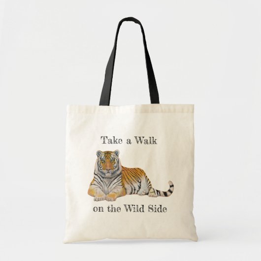 Loop aan de Wilde Side Tiger Tote Bag (Voorkant)