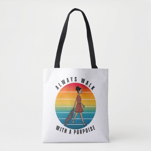 LOOP ALTIJD MET EEN DOEL WITTEGROENE TOTE BAG (Voorkant)