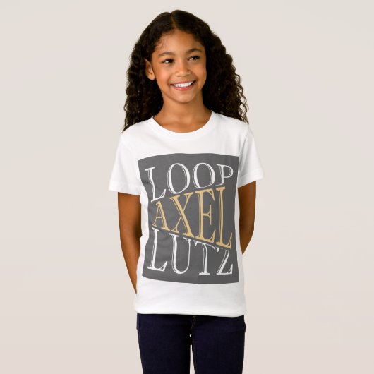 "Loop Axel Lutz" kunstschaatsen T-shirt (Voorkant volledig)