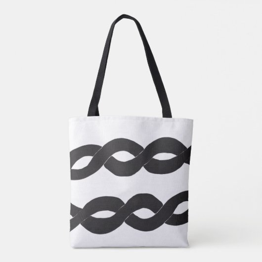 Loop Band Monochrome Ink Tote Bag (Achterkant)