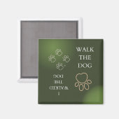 Loop de hond Ik liep de hond Flip magneet (Voorkant / Achterkant)