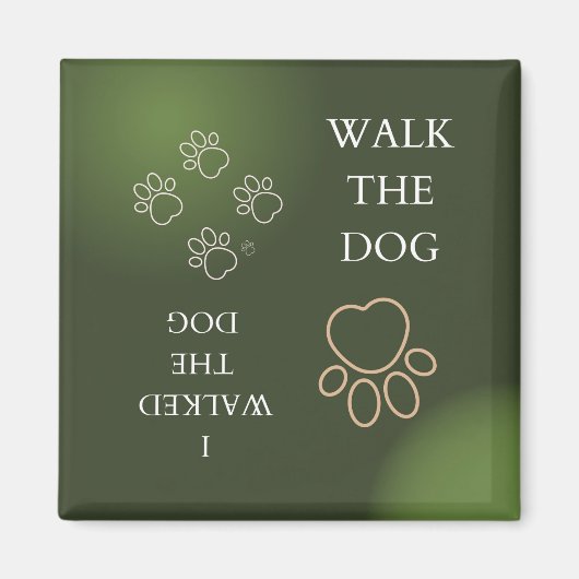 Loop de hond Ik liep de hond Flip magneet (Voorkant)