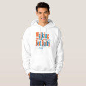 Loop de hond mannen capuchon sweatshirt (Voorkant volledig)
