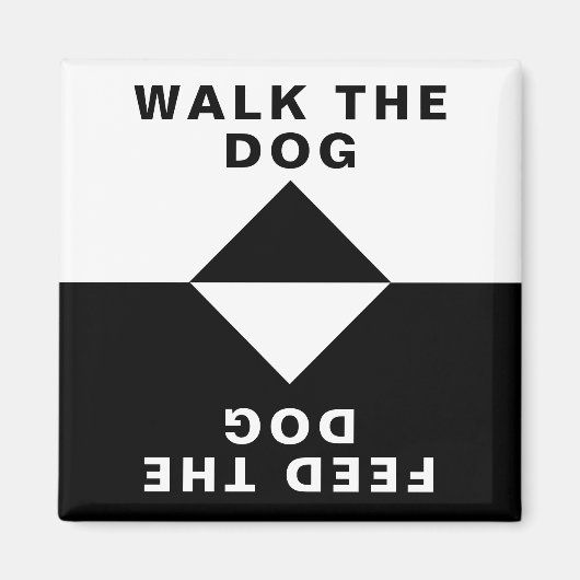 Loop de hond, voer de hond magneet (Voorkant)