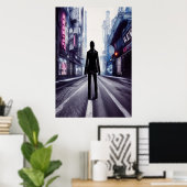 Loop de lege straat door | AI Art Poster (Thuiskantoor)