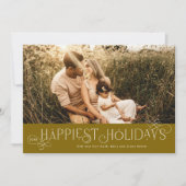 Loop de Loop Flourished Type Foto Feestdagenkaart (Voorkant)