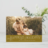 Loop de Loop Flourished Type Foto Feestdagenkaart (Staand voorkant)