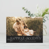 Loop de Loop Flourished Type Foto Feestdagenkaart (Staand voorkant)