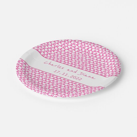 Loop de Loop Hot Roze Papieren Bordje (Gekanteld)