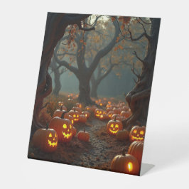 Loop deze weg pompoenlaan reclamebord met voetstuk