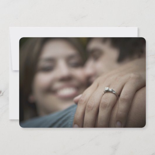 Loop Diamanten Ring Klassieke Foto Bewaar de Datum Save The Date (Achterkant)