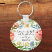 Loop dicht bij God | James 4:8 Sleutelhanger (Voorkant)