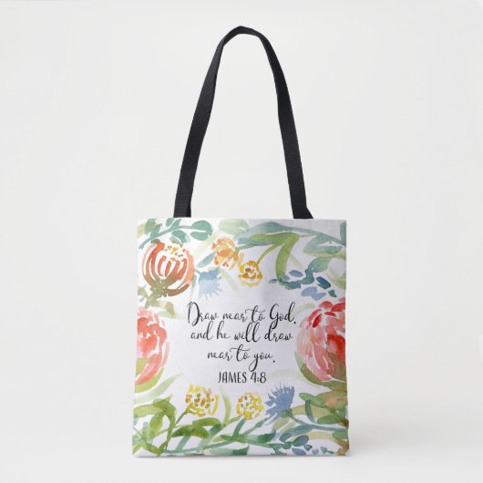 Loop dicht bij God | James 4:8 Tote Bag (Voorkant)
